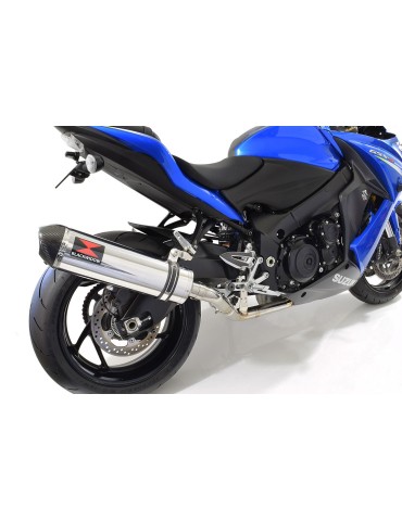 GSX-S 1000 F Décatalyseur Race Ligne complètes + Ovale Silencieux En Inox + Carbon Tip 400mm