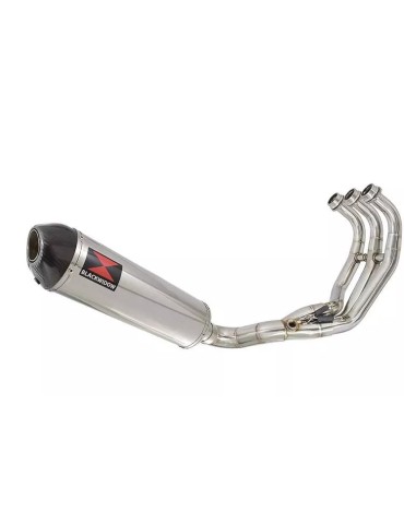 MT-09 Tracer 2013-2021 Low Level De-cat Exhaust System with 400mm Oval Stainless Steel Silencer + Carbon Tip