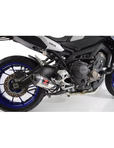 MT-09 Tracer 2013-2021 Low Level De-cat Exhaust System with 400mm Oval Stainless Steel Silencer + Carbon Tip