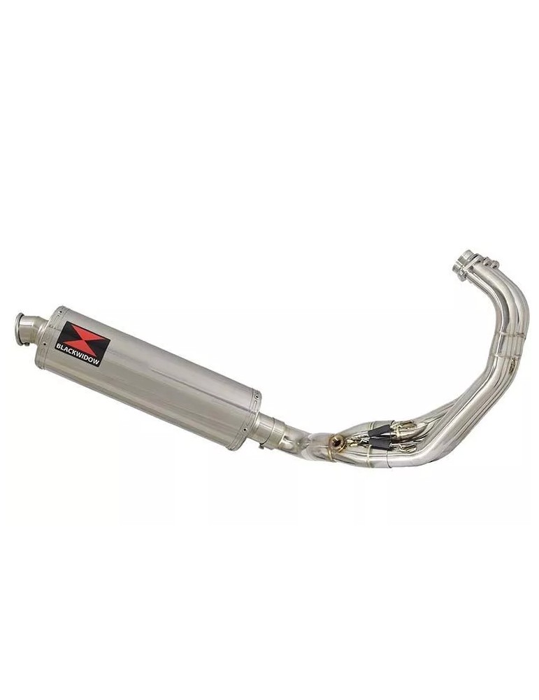MT-09 Tracer 2013-2021 Low Level De-cat Exhaust System with 400mm Oval Stainless Steel Silencer