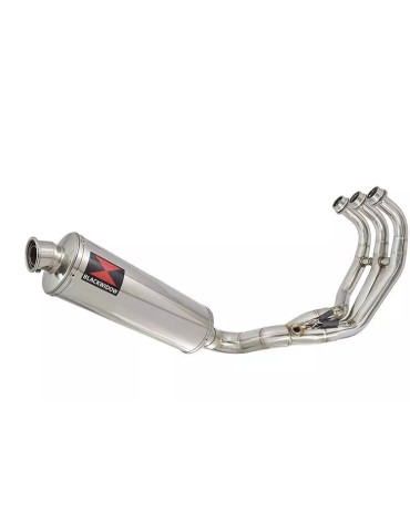MT-09 Tracer 2013-2021 Low Level De-cat Exhaust System with 400mm Oval Stainless Steel Silencer