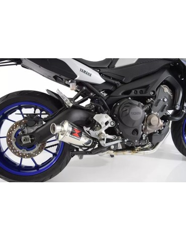 MT-09 Tracer 2013-2021 Low Level De-cat Exhaust System with 400mm Oval Stainless Steel Silencer