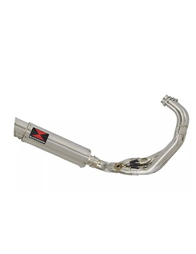 MT09 MT-09 2013-2021 Low Level De-cat Exhaust System with 360mm Round GP Style Stainless Steel Silencer