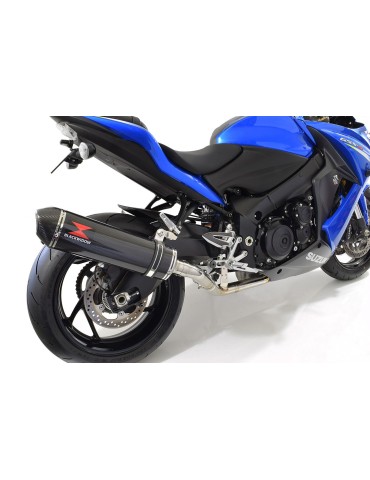 GSX-S 1000 F Décatalyseur Race Ligne complètes + Ovale En Carbone Silencieux (1) 400mm