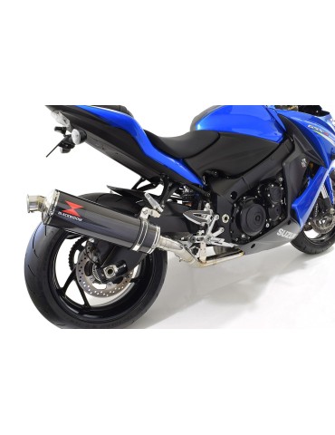 GSX-S 1000 F Décatalyseur Race Ligne complètes + Ovale En Carbone Silencieux 400mm