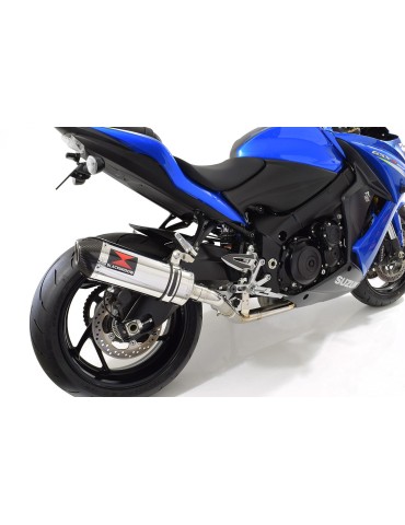 GSX-S 1000 F Décatalyseur Race Ligne complètes + Ovale Silencieux En Inox + Carbon Tip 300mm
