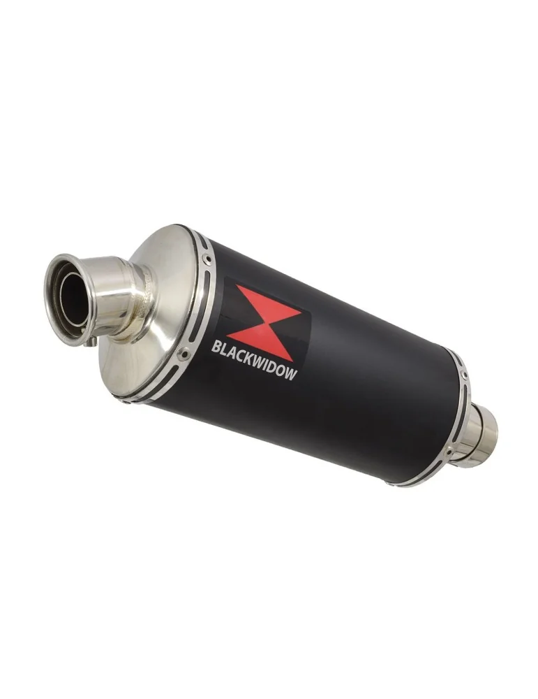 SV650 1998-2002 Tube de raccord et Silencieux Ovale Noir en Inox 300mm