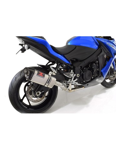 GSX-S 1000 F Décatalyseur Race Ligne complètes + Tri Ovale Stainless Silencieux + Carbon Tip 250mm