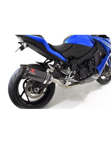 GSX-S 1000 F Décatalyseur Race Ligne complètes + Hexagonale En Carbone Silencieux 300mm