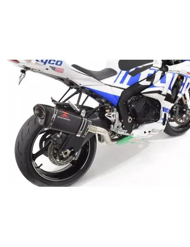 GSXR1000 K7 K8 4-1 Tube de raccord DECATA + Silencieux Tri Ovale En Carbone 250mm