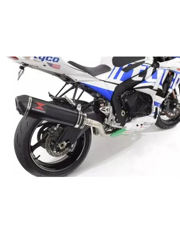GSXR1000 K7 K8 4-1 Decata Conversion Kit + Silencieux Ovale Noir en Inox + Canule En Carbone 400mm