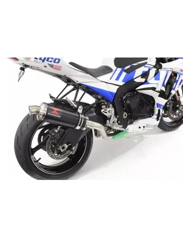 GSXR1000 K7 K8 4-1 Decata Conversion Kit + Silencieux Rond Noir En Inox 300mm