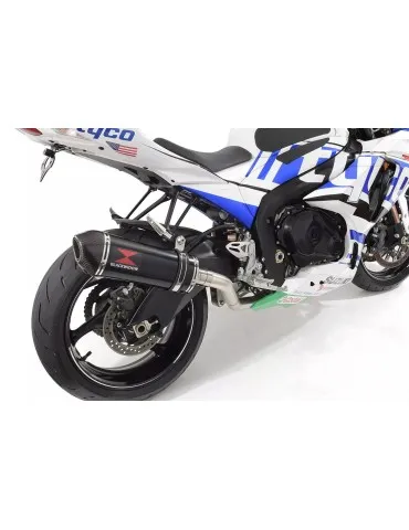 GSXR1000 K7 K8 4-1 Decata Conversion Kit + Silencieux Ovale Noir en Inox + Canule En Carbone 300mm