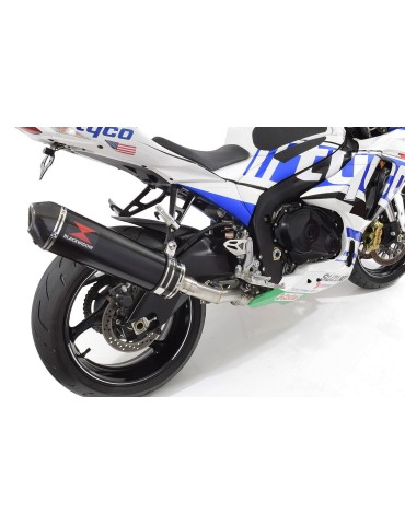 GSXR 1000 L2-L6 2012-2016 Decata Ligne complète + Silencieux Ovale Noir en Inox + Canule en Carbone 400mm