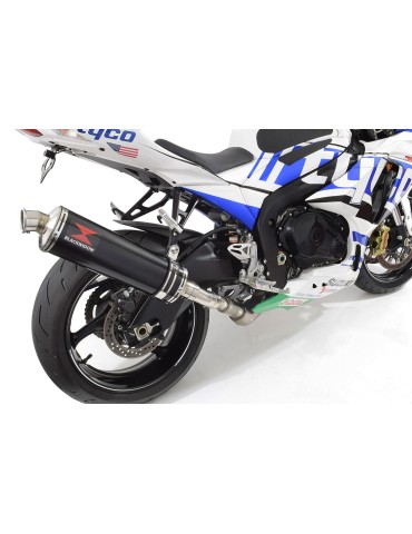 GSXR1000 L2 L3 L4 L5 L6 2012 - 2016 Tube de raccord et Silencieux Ovale Noir En Inox 400mm