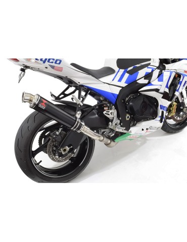 GSXR1000 L2 L3 L4 L5 L6 2012 - 2016 Tube de raccord et Silencieux Rond Noir En Inox 350mm