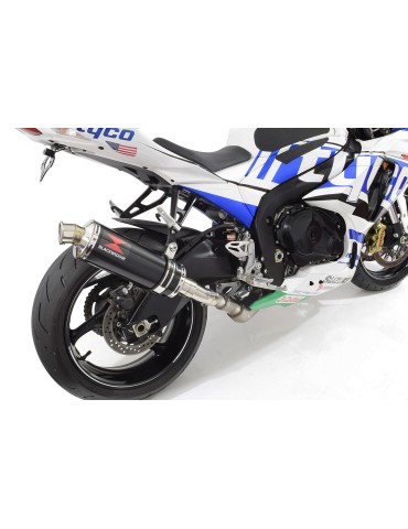 GSXR1000 L2 L3 L4 L5 L6 2012 - 2016 Tube de raccord et Silencieux Rond Noir En Inox 300mm
