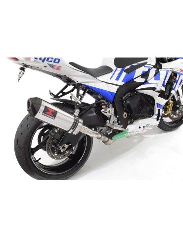 GSXR1000 L2 L3 L4 L5 L6 2012 - 2016 Tube de raccord et Silencieux Ovale En Inox + Canule en carbone 300mm
