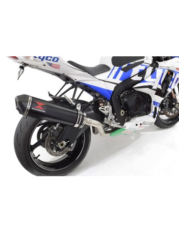 GSXR 1000 K9 L0 L1 4-1 Decata Conversion Kit / Silencieux Ovale Noir En Inox + Canule en Carbone 400mm