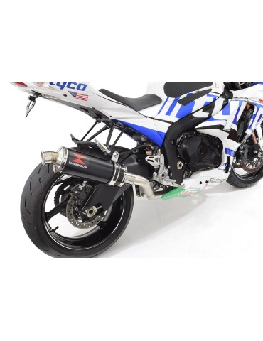 GSXR 1000 K9 L0 L1 4-1 Decata Conversion Kit / Silencieux Rond Noir En Inox 300mm