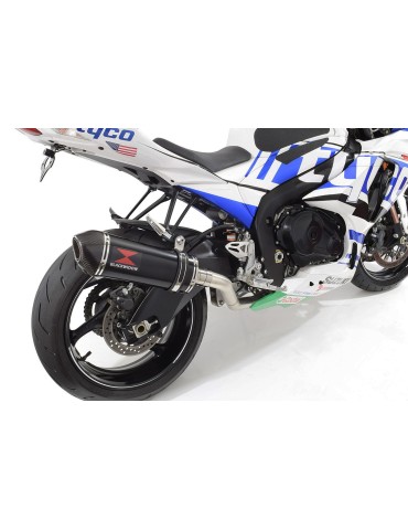 GSXR 1000 K9 L0 L1 4-1 Decata Conversion Kit / Silencieux Ovale Noir En Inox + Canule en Carbone 300mm