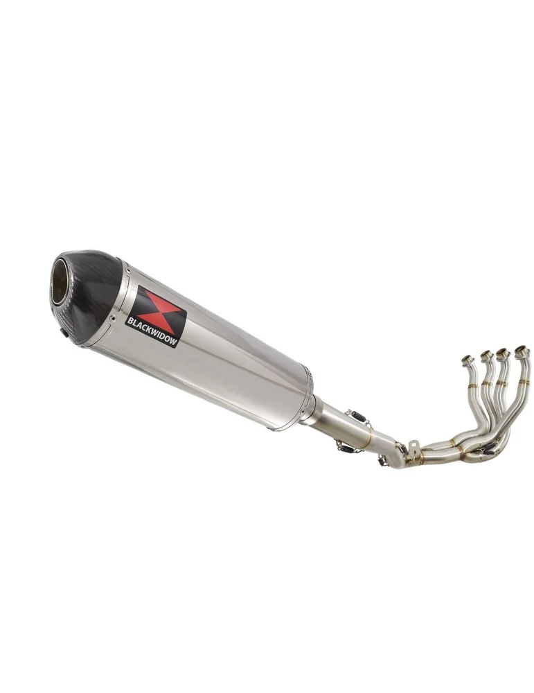 GSXR 1000 K9 L0 L1 09 10 11 4-1 Décatalyseur Ligne complète / Silencieux Ovale en Inox & Canule en Carbone 400mm