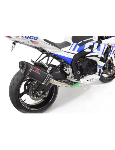 GSXR 1000 K9 L0 L1 09 10 11 4-1 Décatalyseur Ligne complète / Silencieux Tri Ovale En Carbone 250mm