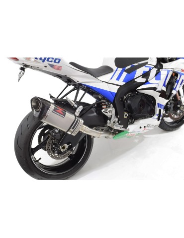 GSXR 1000 K9 L0 L1 09 10 11 4-1 Décatalyseur Ligne complète / Silencieux Tri Ovale en Inox + Canule en Carbone 250mm