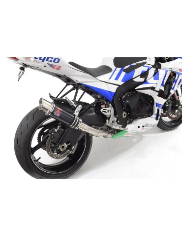 GSXR 1000 K9 L0 L1 09 10 11 4-1 Décatalyseur Ligne complète / Silencieux GP Rond Noir En Inox 230mm