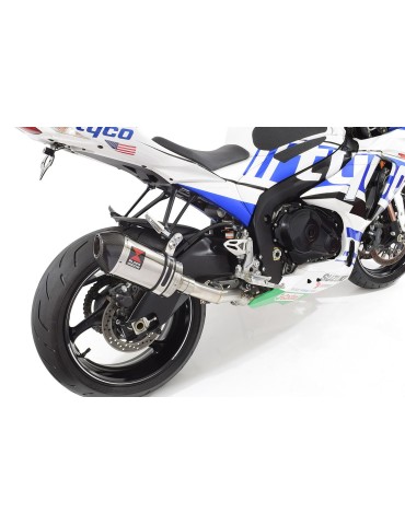 GSXR 1000 K9 L0 L1 09 10 11 4-1 Décatalyseur Ligne complète / Silencieux Ovale en Inox & Canule en Carbone 200mm