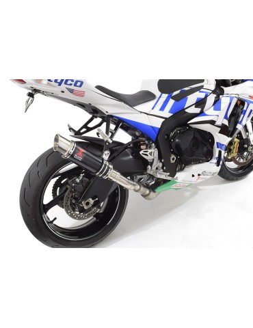 GSXR1000 L2 L3 L4 L5 L6 2012 - 2016 Tube de raccord et Silencieux GP Rond Noir En Inox 230mm