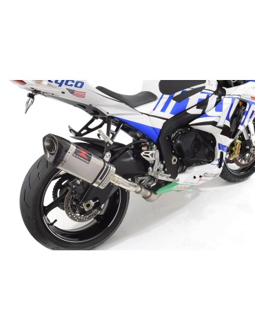 GSXR1000 L2 L3 L4 L5 L6 12-16 Tube de raccord et Silencieux Tri Ovale En Inox + Canule en Carbone 250mm