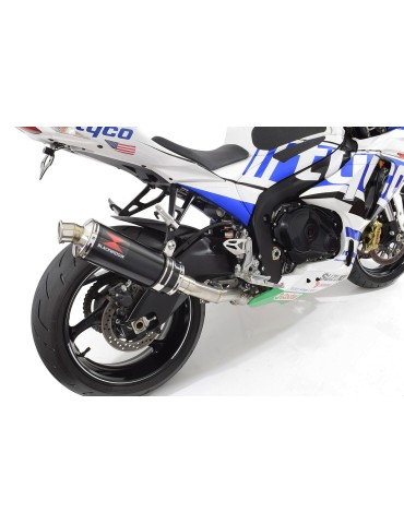 GSXR 1000 L2-L6 2012-2016 Decata Ligne complète + Silencieux Rond Noir en Inox 300mm