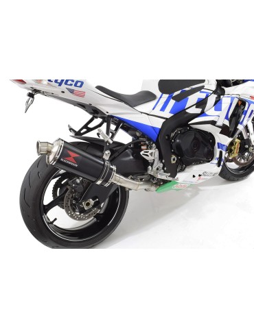 GSXR 1000 L2-L6 2012-2016 Decata Ligne complète + Silencieux Ovale Noir en Inox 300mm