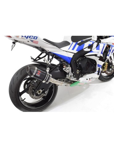 GSXR 1000 L2-L6 2012-2016 Decata Ligne complète + Silencieux Ovale Noir en Inox + Canule en Carbone 200mm