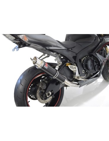 GSXR 600 K6 K7 2006 2007 Decata Silencieux & Silencieux Rond GP Style Noir En Inox 350mm