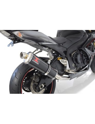 GSXR 600 K6 K7 2006 2007 Decata Silencieux & Silencieux Ovale Noir En Inox 400mm