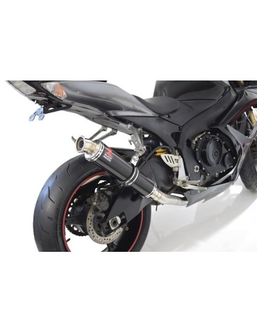 GSXR 600 K6 K7 2006 2007 Decata Silencieux & Silencieux Rond Noir En Inox 350mm