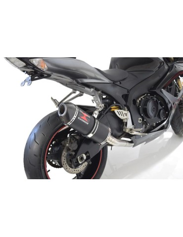GSXR 600 K6 K7 2006 2007 Decata Silencieux & Silencieux Ovale Noir En Inox + Canule en Carbone 300mm