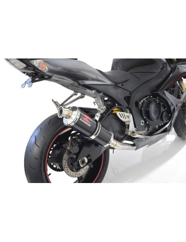 GSXR 600 K6 K7 2006 2007 Decata Silencieux & Silencieux Rond Noir En Inox 300mm