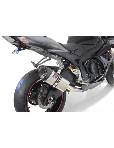 GSXR 600 K6 K7 2006 2007 Decata  Silencieux & Silencieux Tri Ovale en Inox + Canule en Carbone 250mm