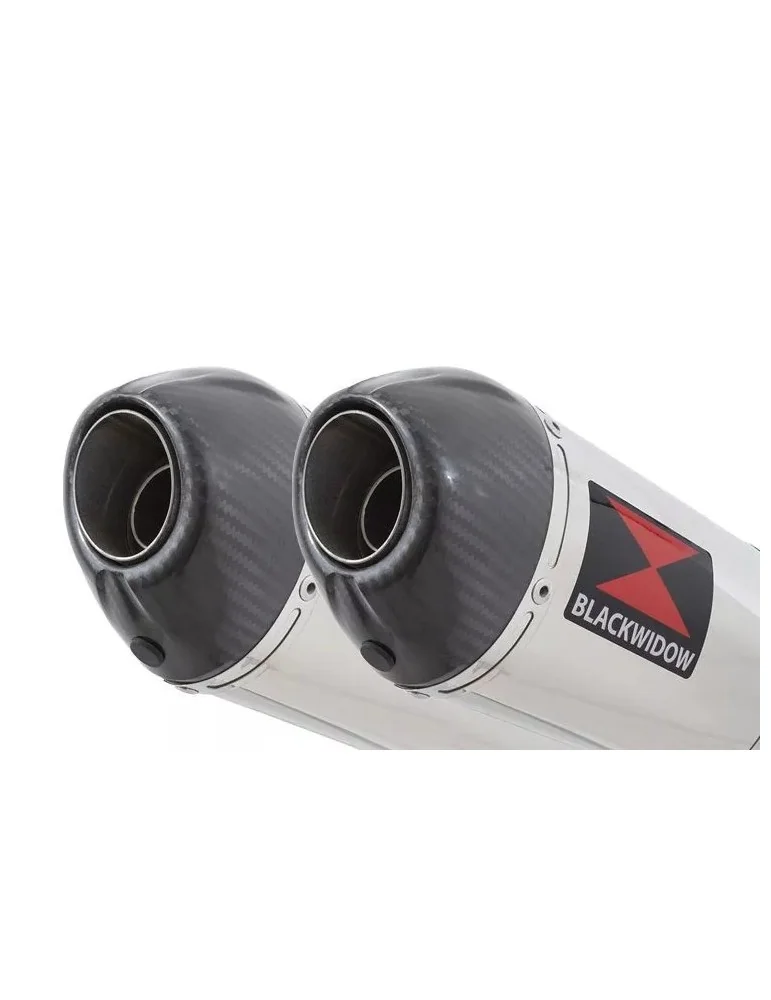 Kawasaki KLV 1000 2004-2007 Silencieux Kit / Silencieux Ovale En Inox & Canule en Carbone 300mm