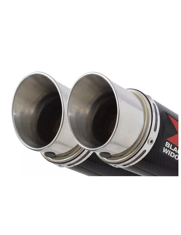 Kawasaki KLV 1000 2004-2007 Silencieux Kit / Silencieux GP Rond En Carbone & Canule en Titane 230mm
