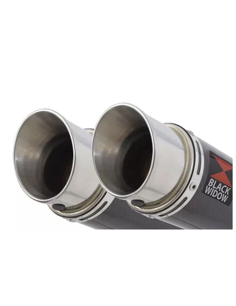 Kawasaki KLV 1000 2004-2007 Silencieux Kit / Silencieux GP Rond En Carbone 230mm