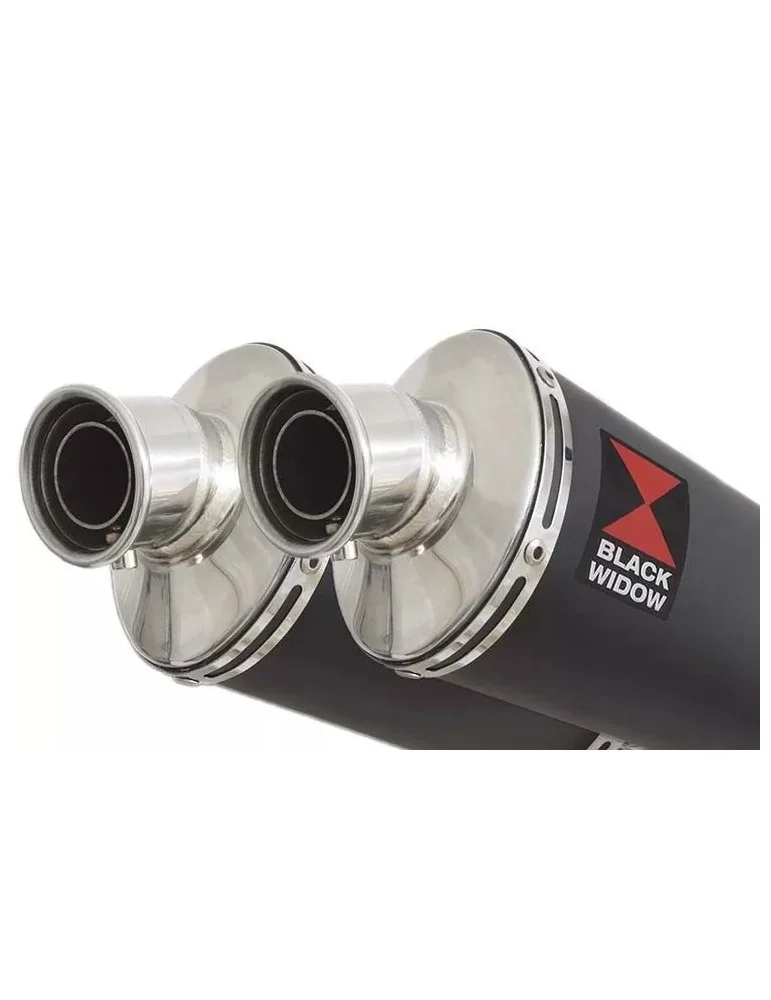 Kawasaki KLV 1000 2004-2007 Silencieux Kit / Silencieux Ovale Noir En Inox 230mm