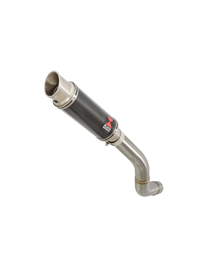 Z800 ZR800A Z800E 13 14 15 16 Tube de raccord (Link Pipe) / Silencieux Rond GP style en Carbone + Titane 230mm