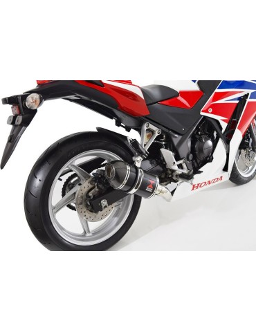 CBR300R NC51 2014-2017 Decata Ligne complète + Silencieux Ovale Noir En Inox + En Carbone 200mm