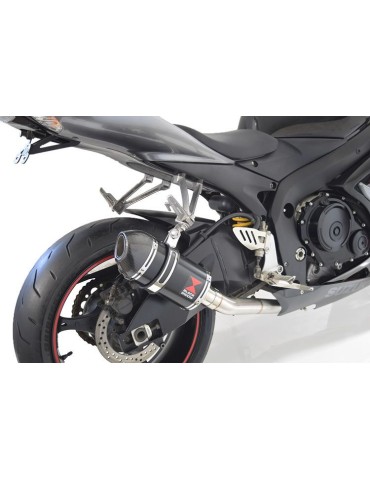 GSXR 600 K6 K7 2006 2007 Decata Silencieux & Silencieux Ovale Noir En Inox + Canule en Carbone 200mm