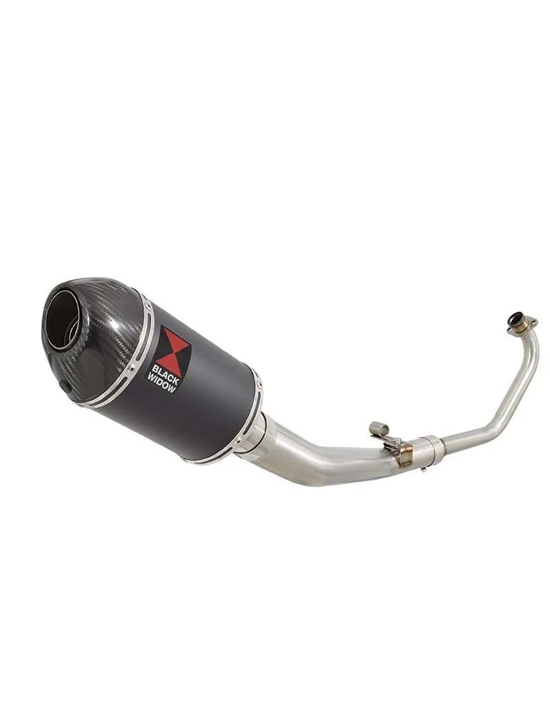 HONDA XL125 VARADERO (JC32) 01-07 Tube de raccord et Silencieux Ovale Noir  En Inox + Carbone 300mm