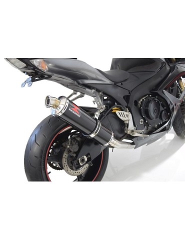 GSXR 750 K6 K7 2006 2007 Decata & Silencieux Rond Noir En Inox 400mm